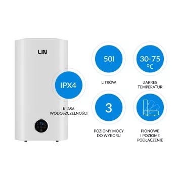 LI- Elektrische warmwaterboiler LIN LIFVD1SMWH 50L universeel wit