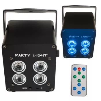 LIGHT4ME ACCU PAR 4x3W oplaadbare RGB LED par lamp 360