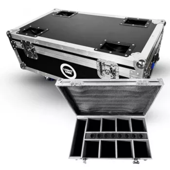 LIGHT4ME ACCU PAR 6x10W CASE 8IN1 flightcase met 8x LED PAR-schijnwerpers