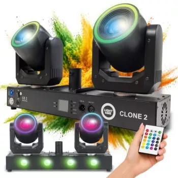 LIGHT4ME CLONE 2 3-in-1 multieffect verlichtingsapparaat - derby, strobe, laser met DMX en IR-afstandsbediening