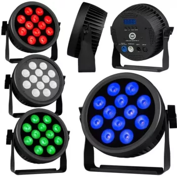 LIGHT4ME CREE ALU QUAD PAR 12 par light - 12x10W RGBW LED, DMX512, zwart