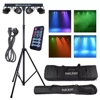 LIGHT4ME LED PAR laser beam verlichtingsset