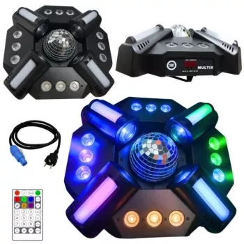 LIGHT4ME MULTIX 3-in-1 LED multieffectlicht (derby, strobe, laser)