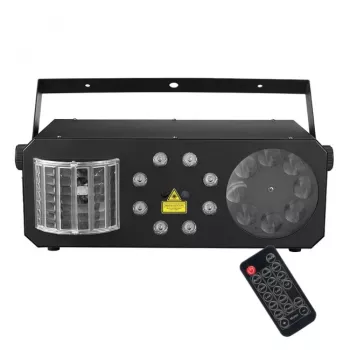 LIGHT4ME PARTY III V2 Multi-effect LED Derby Gobo Wash Strobe Laserlicht met IR-afstandsbediening