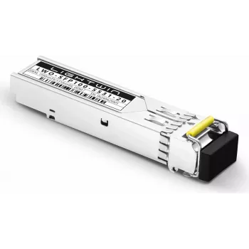 Lightwin 155 Mbps SFP BIDI-transceiver, 1550nm TX / 1310nm RX, 20km, DDM, LC-simplex, singlemode (LWO-SFP100-5531-20)