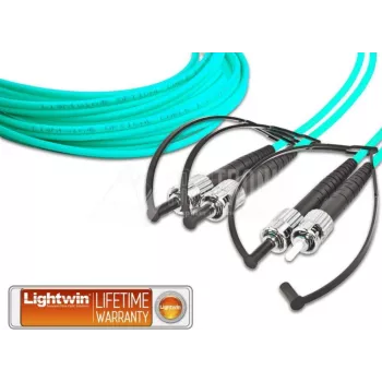 Lightwin LDP-50 ST-ST 5.0 OM3 duplex multimode glasvezel-patchkabel, 5 m, aqua, LSZH