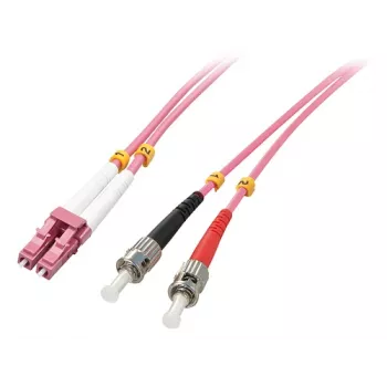 LINDY 15m LC naar ST OM4 multimode duplex glasvezel patchkabel, LSZH, violet 46355