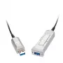 Lindy 50m USB 3.0 hybride actieve verlengkabel, glasvezel & koper, 5Gbps, LSZH, zwart 42701