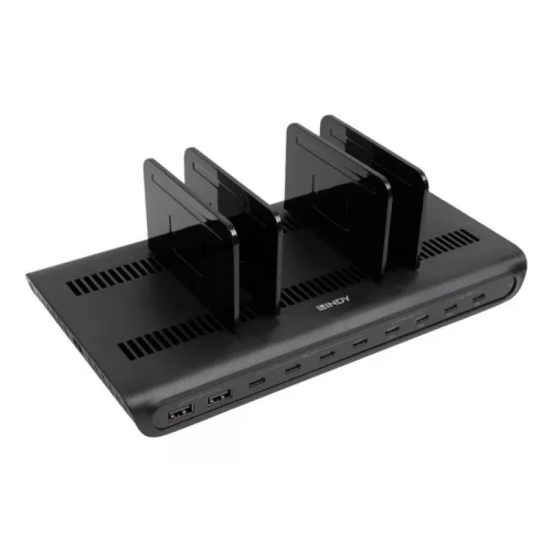 LINDY 73447 oplaadstation-organizer vrijstaand kunststof bes