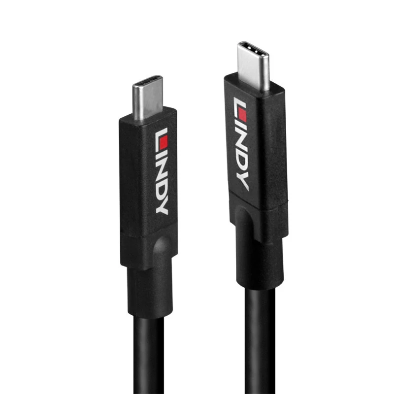 Lindy 43439 USB 3.2 Gen 2 USB-C naar USB-C actieve kabel, 8 m, 10 Gbps, 8K60, 100 W PD