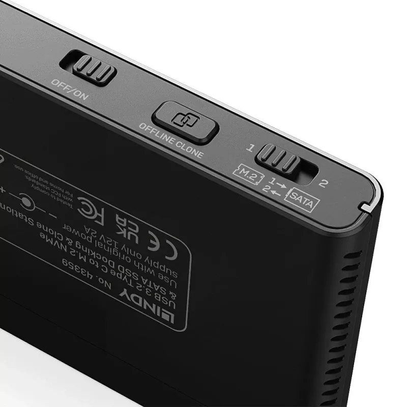 LINDY USB 3.2 Gen 2x2 Type-C naar M.2 NVMe SSD-behuizing - 20 Gbit/s, aluminium