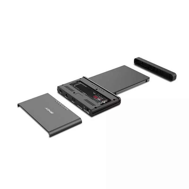 LINDY USB 3.2 Gen 2x2 Type-C naar M.2 NVMe SSD-behuizing - 20 Gbit/s, aluminium
