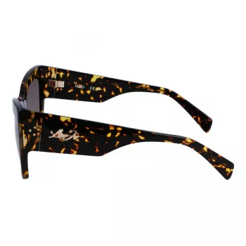 LIU JO LJ785S dames zonnebril havana acetaat hoekig montuur bruin getinte glazen 61 mm