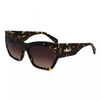 LIU JO LJ785S dames zonnebril havana acetaat hoekig montuur bruin getinte glazen 61 mm