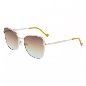 LIU JO dameszonnebril 46591-717 Havana acetaat vierkant montuur bruin verlopende glazen 55/17/140 mm