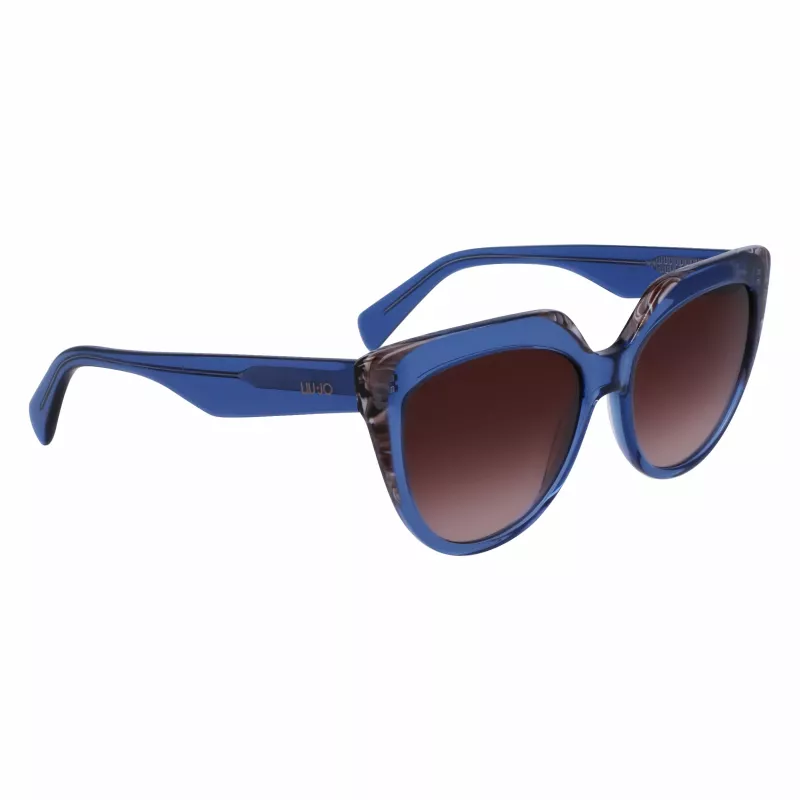 LIU JO dames zonnebril LJ783S-416 blauw cat-eye montuur grijze verloopglazen 55mm