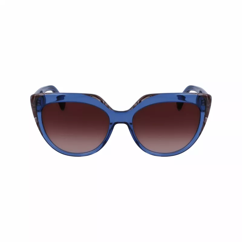 LIU JO dames zonnebril LJ783S-416 blauw cat-eye montuur grijze verloopglazen 55mm