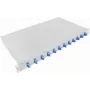 LogiLink 19 inch 1U rackmount splijtbox LC-duplex 12 poorten single mode OS2, volledig bestukt, lichtgrijs F12LC2G