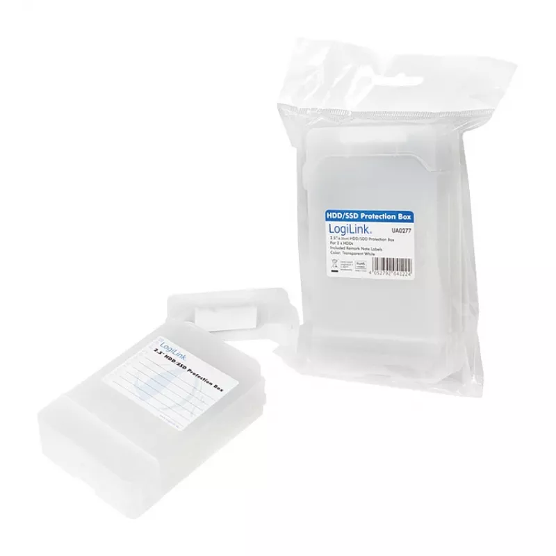 LogiLink 2.5 inch HDD-opbergbox voor 2 HDD/SSD, wit