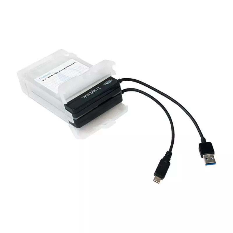 LogiLink 2.5 inch HDD-opbergbox voor 2 HDD/SSD, wit