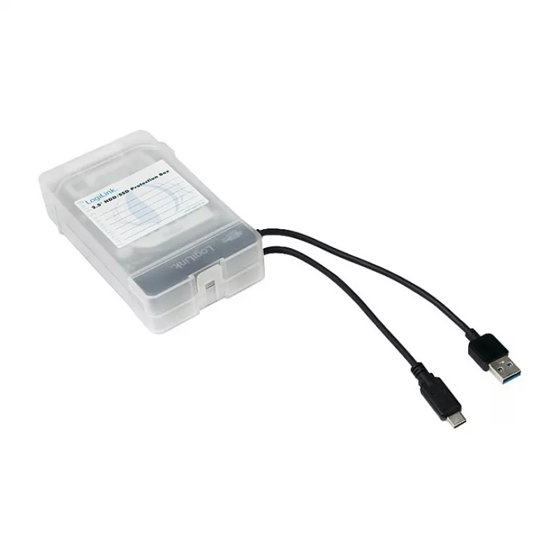 LogiLink 2.5 inch HDD-opbergbox voor 2 HDD/SSD, wit