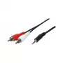 LogiLink 3,5mm jackplug naar 2x RCA-cinch audiokabel 1,5 m zwart