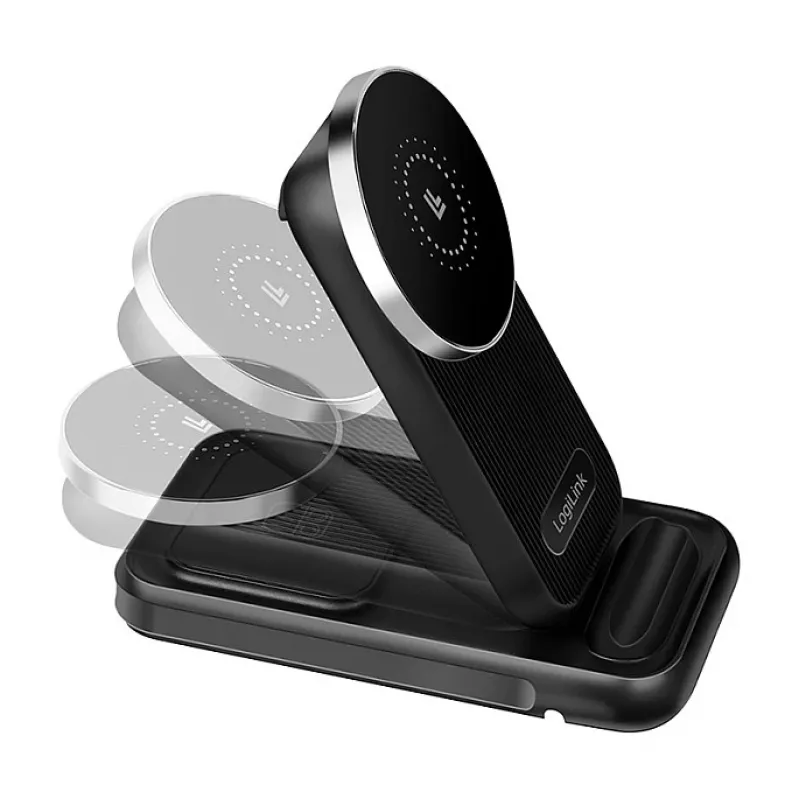 Logilink 4-in-1 draadloze tafellader, 15W Qi laadstation (PA0292)