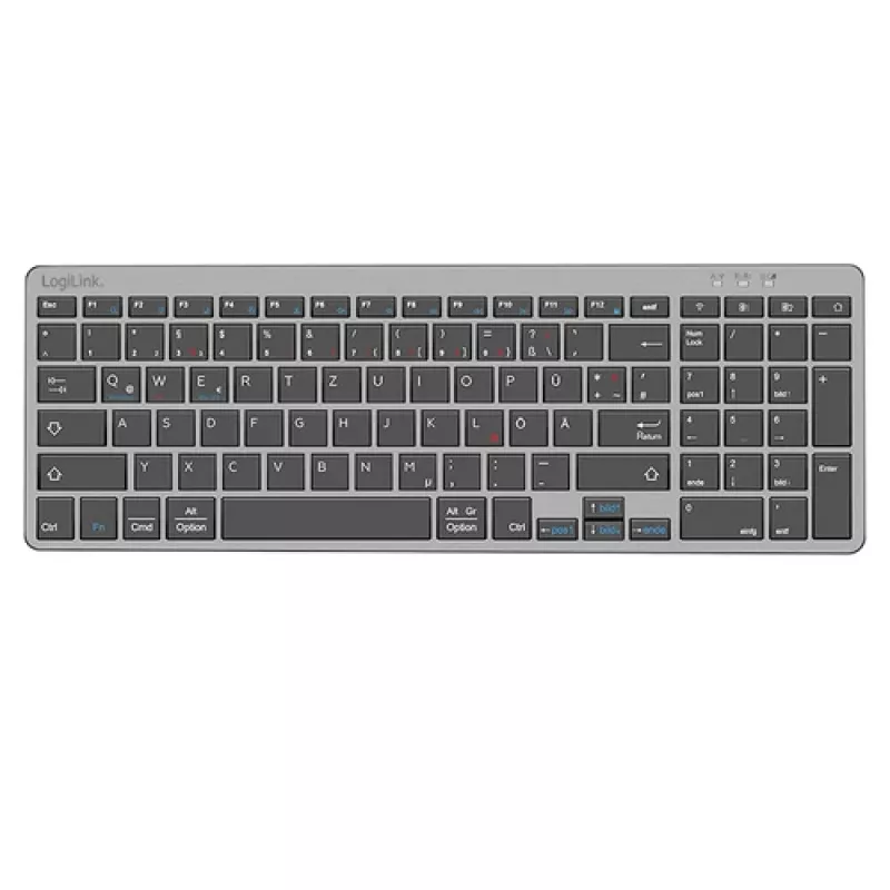 LogiLink ID0215 Bluetooth Dual-Mode draadloze toetsenbord- en muisset, grijs/antraciet