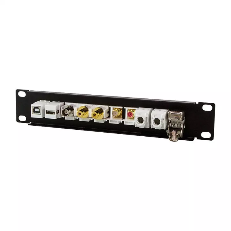 LogiLink ACT108 10-poorts keystone patchpaneel, 10-inch rack, 1U, zwart