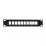LogiLink ACT108 10-poorts keystone patchpaneel, 10-inch rack, 1U, zwart