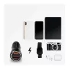 LogiLink PA0285 2-poorts USB-autolader 10,5 W, LED-verlicht, zwart