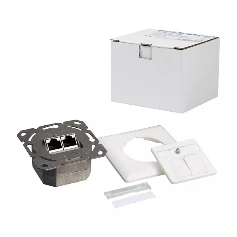Logilink Cat.6 wandcontactdoos 2xRJ45 STP, horizontaal, signal white
