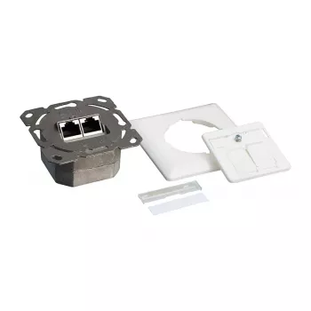 Logilink Cat.6 wandcontactdoos 2xRJ45 STP, horizontaal, signal white