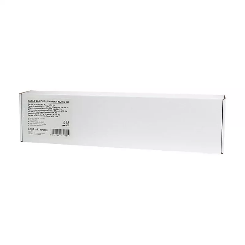 LogiLink Cat.6A patchpaneel 24-poorts UTP, 1U, 90° IDC