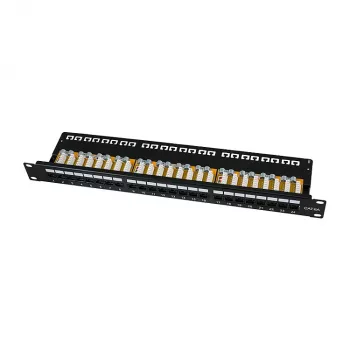 LogiLink Cat.6A patchpaneel 24-poorts UTP, 1U, 90° IDC