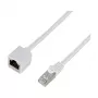 Logilink Cat.6A S/FTP premium patchkabel-verlenging - wit, 5m (RJ45 stekker naar bus)