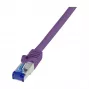 LogiLink Cat.6A S/FTP Ultraflex patchkabel, paars, 0,25 m, GHMT-gecertificeerd