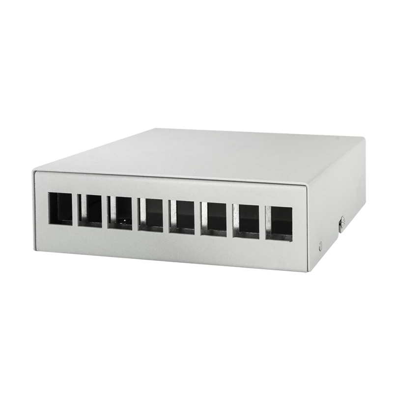 Logilink Consolidation Point Box 8-poorts, tafel-/wand-/DIN-railmontage, grijs