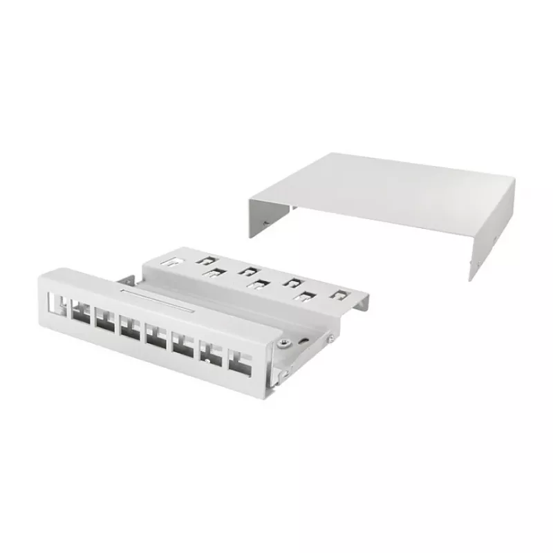 Logilink Consolidation Point Box 8-poorts, tafel-/wand-/DIN-railmontage, grijs