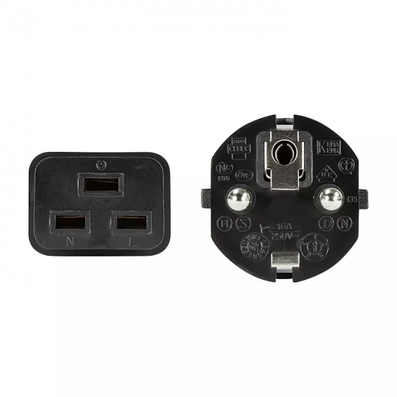 Logilink CP151 netkabel, CEE 7/7 naar IEC C19, zwart, 1 m