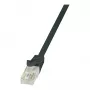 LogiLink CP2013U Cat6 U/UTP RJ45 Ethernet patchkabel, 0,25 m, zwart met knikbescherming