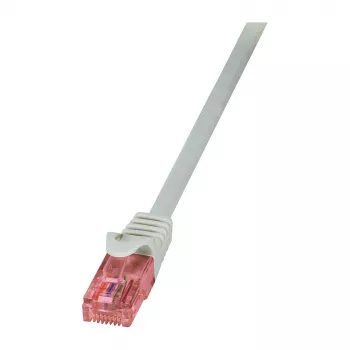 LogiLink CQ2032U CAT 6 U/UTP patchkabel, 1m, grijs, vlamvertragend, RJ45