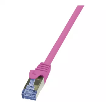 LogiLink CQ3019S CAT 6A S/FTP patchkabel, RJ45, 0,25 m, roze, LSZH, snagless