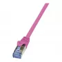 LogiLink CQ3019S CAT 6A S/FTP patchkabel, RJ45, 0,25 m, roze, LSZH, snagless