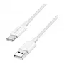 LogiLink CU0320 USB 2.0 Type-C kabel, USB-A naar USB-C, 480 Mbps, 60W, nylon gevlochten, wit, 0,5 m