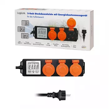 LogiLink Energiekostenmeter voor buiten met 3 stopcontacten