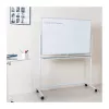 LogiLink EO0064 mobiel dubbelzijdig whiteboard, magnetisch staal, aluminium frame, 120x80 cm, wit/zilver