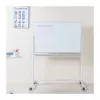 LogiLink EO0064 mobiel dubbelzijdig whiteboard, magnetisch staal, aluminium frame, 120x80 cm, wit/zilver