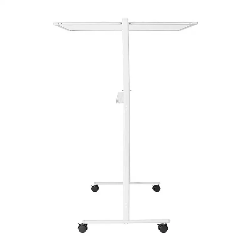 LogiLink EO0064 mobiel dubbelzijdig whiteboard, magnetisch staal, aluminium frame, 120x80 cm, wit/zilver