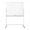 LogiLink EO0064 mobiel dubbelzijdig whiteboard, magnetisch staal, aluminium frame, 120x80 cm, wit/zilver